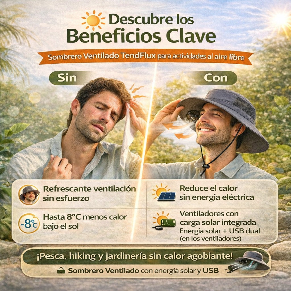 Sombrero Solar Fresh Air™ con Ventilación Dual
