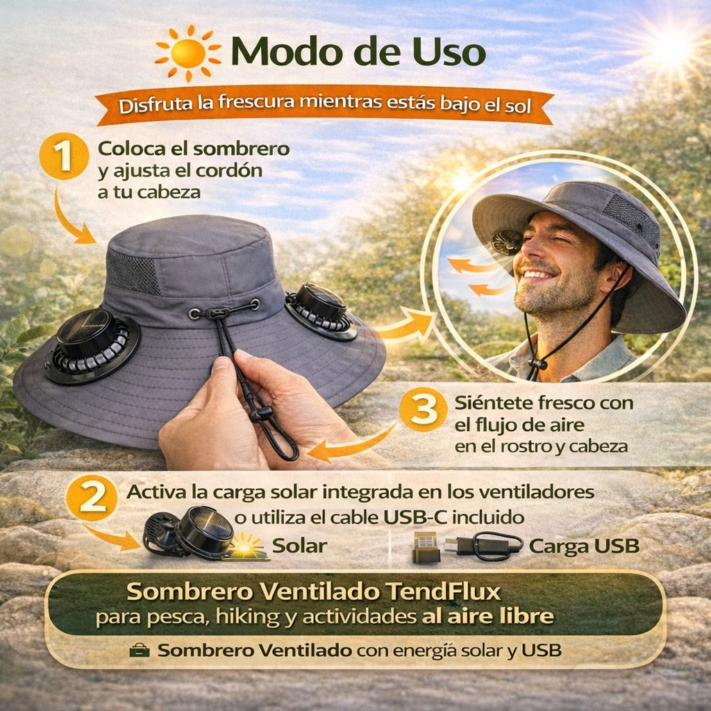 Sombrero Solar Fresh Air™ con Ventilación Dual