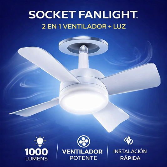 ❄️ Socket Fanlight 2 en 1 — Refresca e ilumina tu espacio en segundos