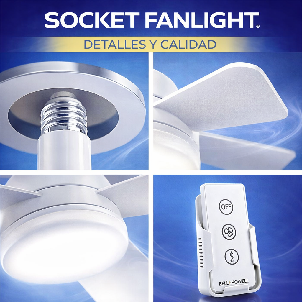 ❄️ Socket Fanlight 2 en 1 — Refresca e ilumina tu espacio en segundos