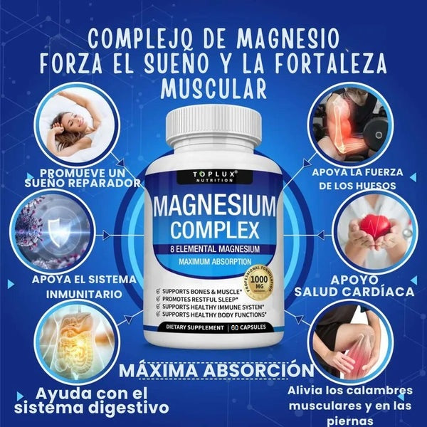 Magnesium-Complex™ 1000 mg – 60 cápsulas Original | Energía, descanso y recuperación 💊