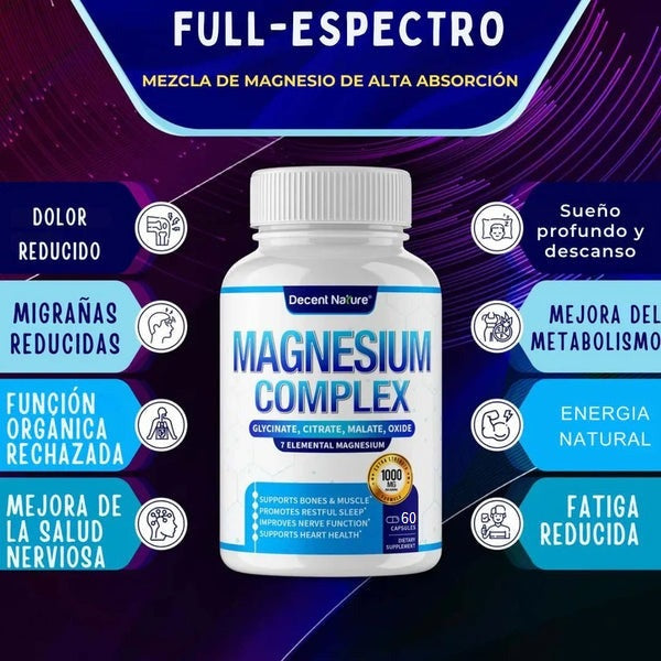 Magnesium-Complex™ 1000 mg – 60 cápsulas Original | Energía, descanso y recuperación 💊