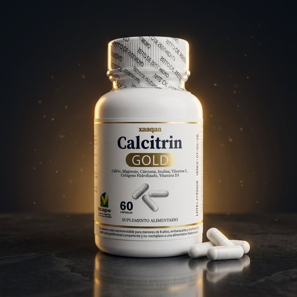 Calcitrin Gold frasco 60 capsulas vegetales calcio magnesio colageno vitamina D3