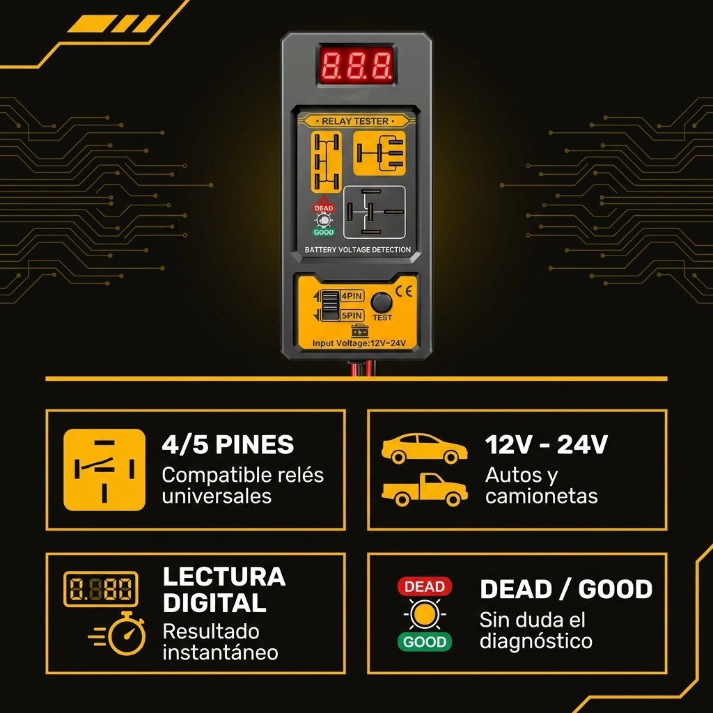 Especificaciones DIAGPRO: 4 y 5 pines 12V-24V lectura digital DEAD GOOD universal