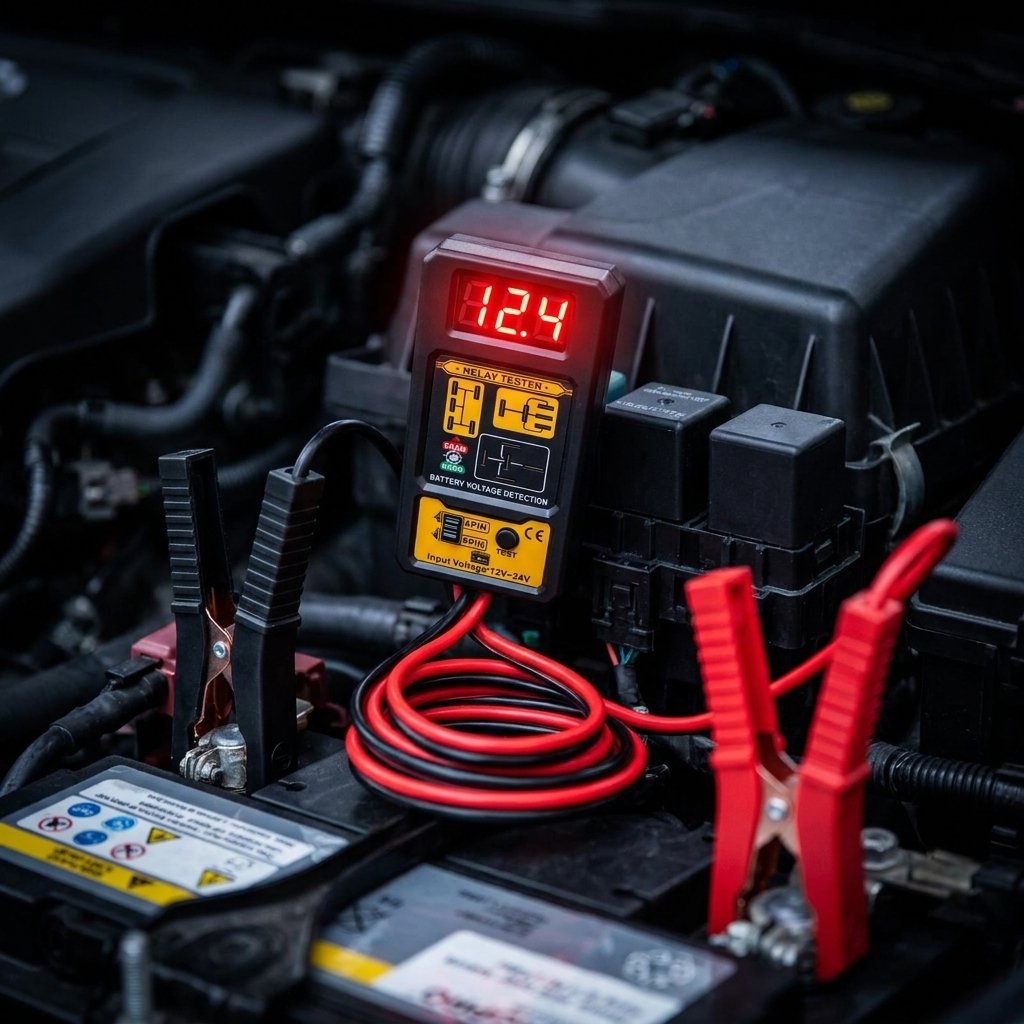 Pantalla LED roja DIAGPRO resultado GOOD diagnóstico relé automotriz instantáneo