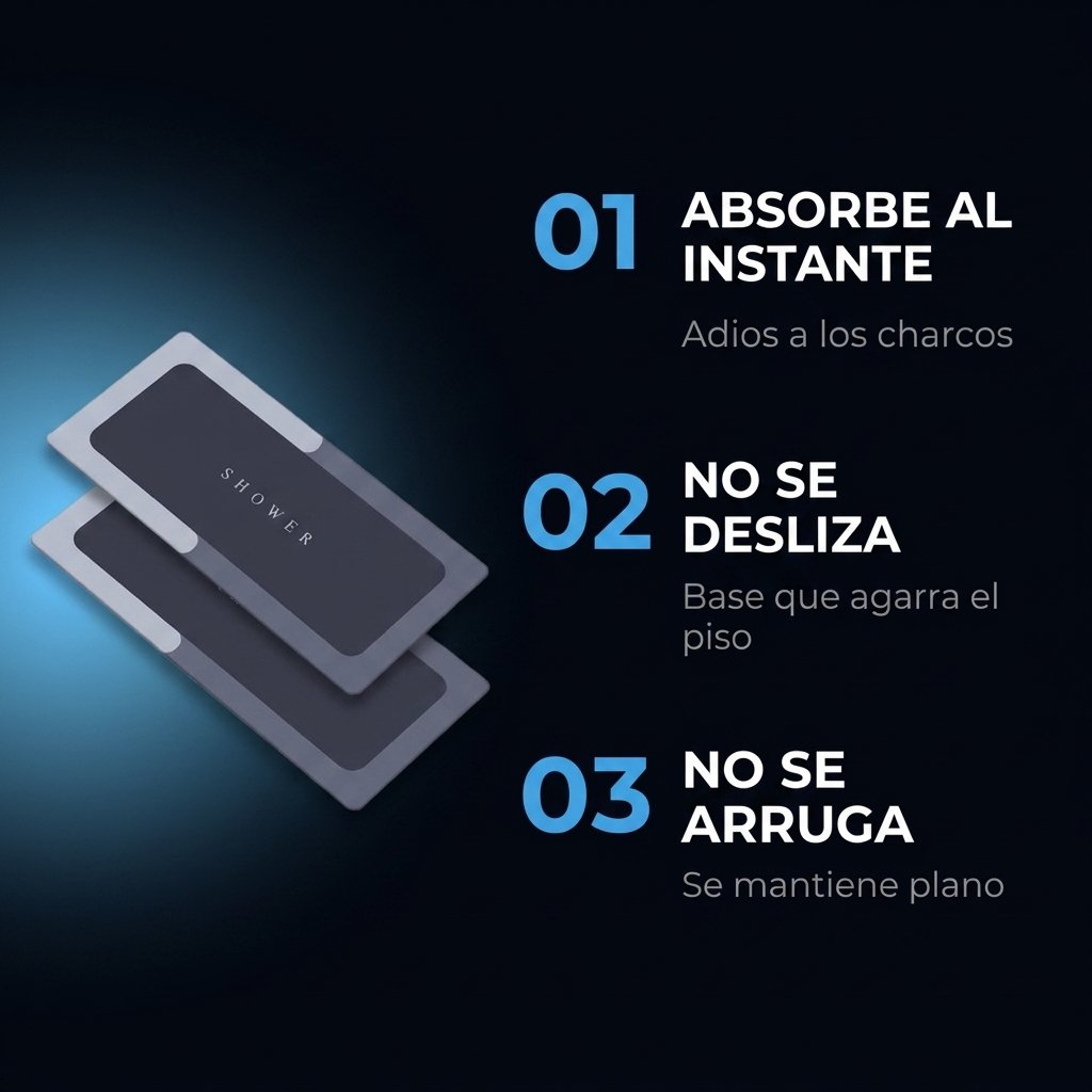 Beneficios DryZone Pro absorbe al instante base antideslizante fácil de limpiar