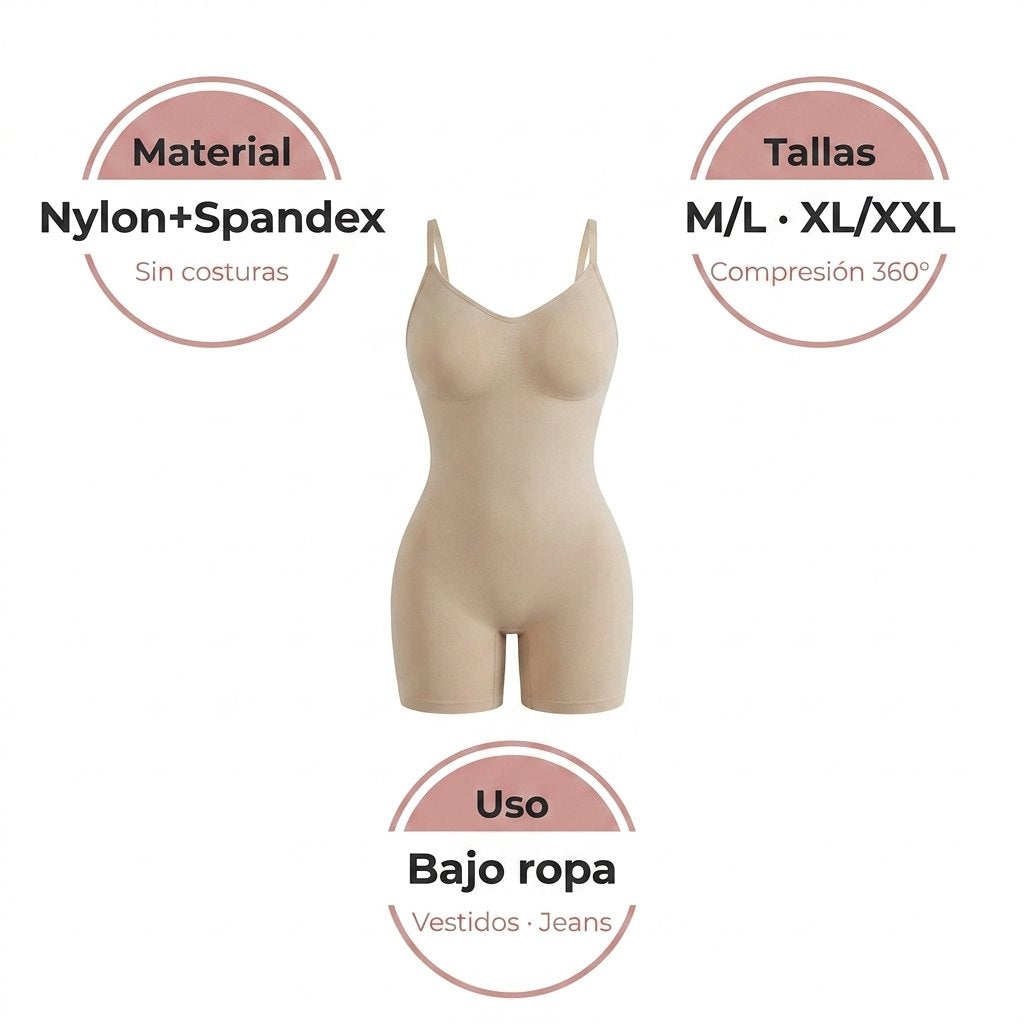 Especificaciones FullBody nylon spandex sin costuras tallas M-L XL-XXL compresion 360 grados