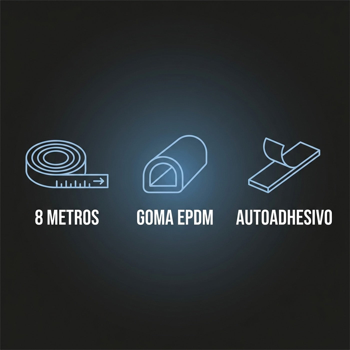 8 metros, goma EPDM y autoadhesivo