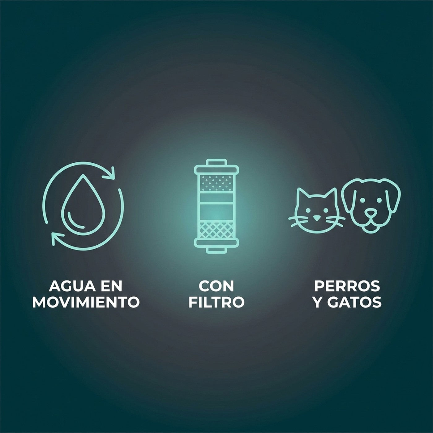 Beneficios HydroPet Fresh: agua en movimiento, con filtro, para perros y gatos