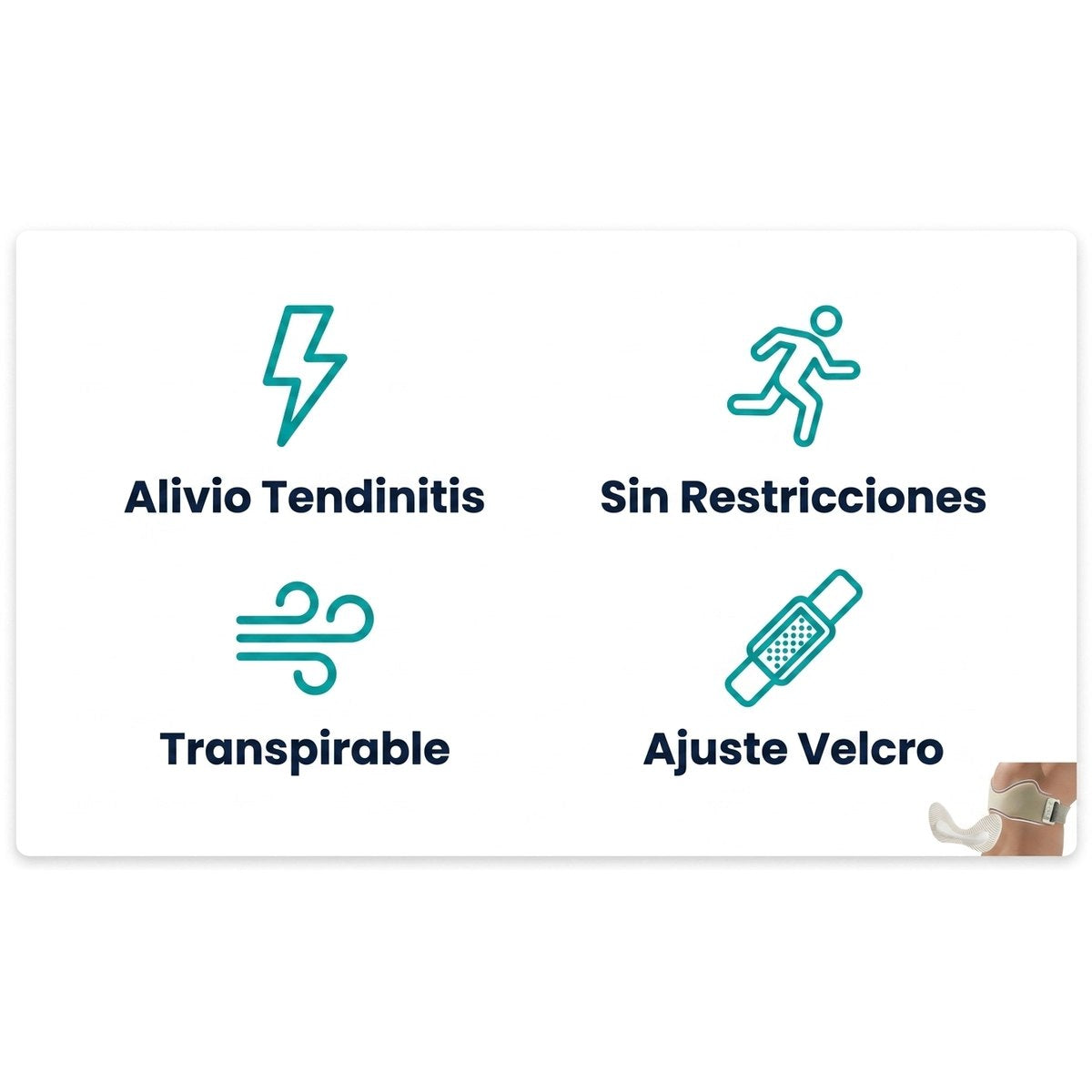 Beneficios KneePro Alivio Tendinitis Sin Restricciones Transpirable Ajuste Velcro