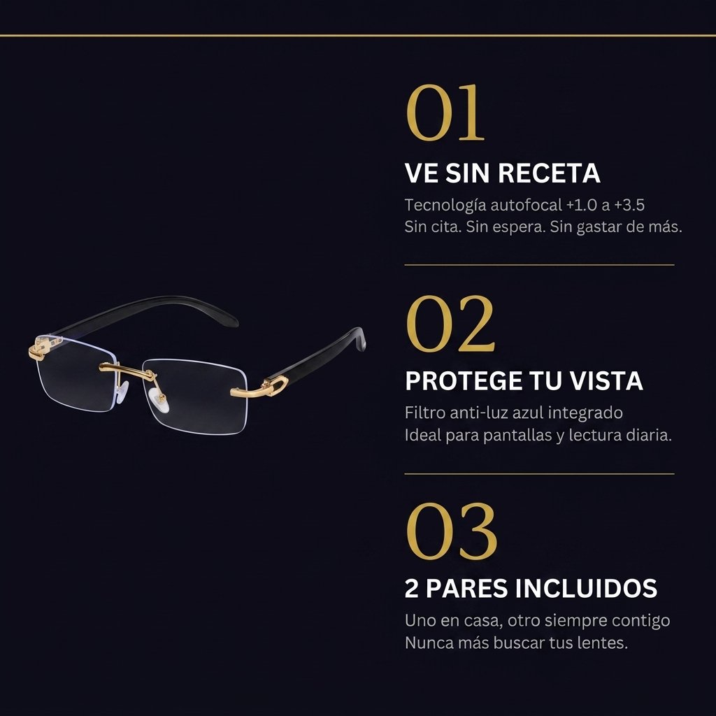 Lentes de lectura vista 3 cuartos montura negra transparente gradiente calidad premium