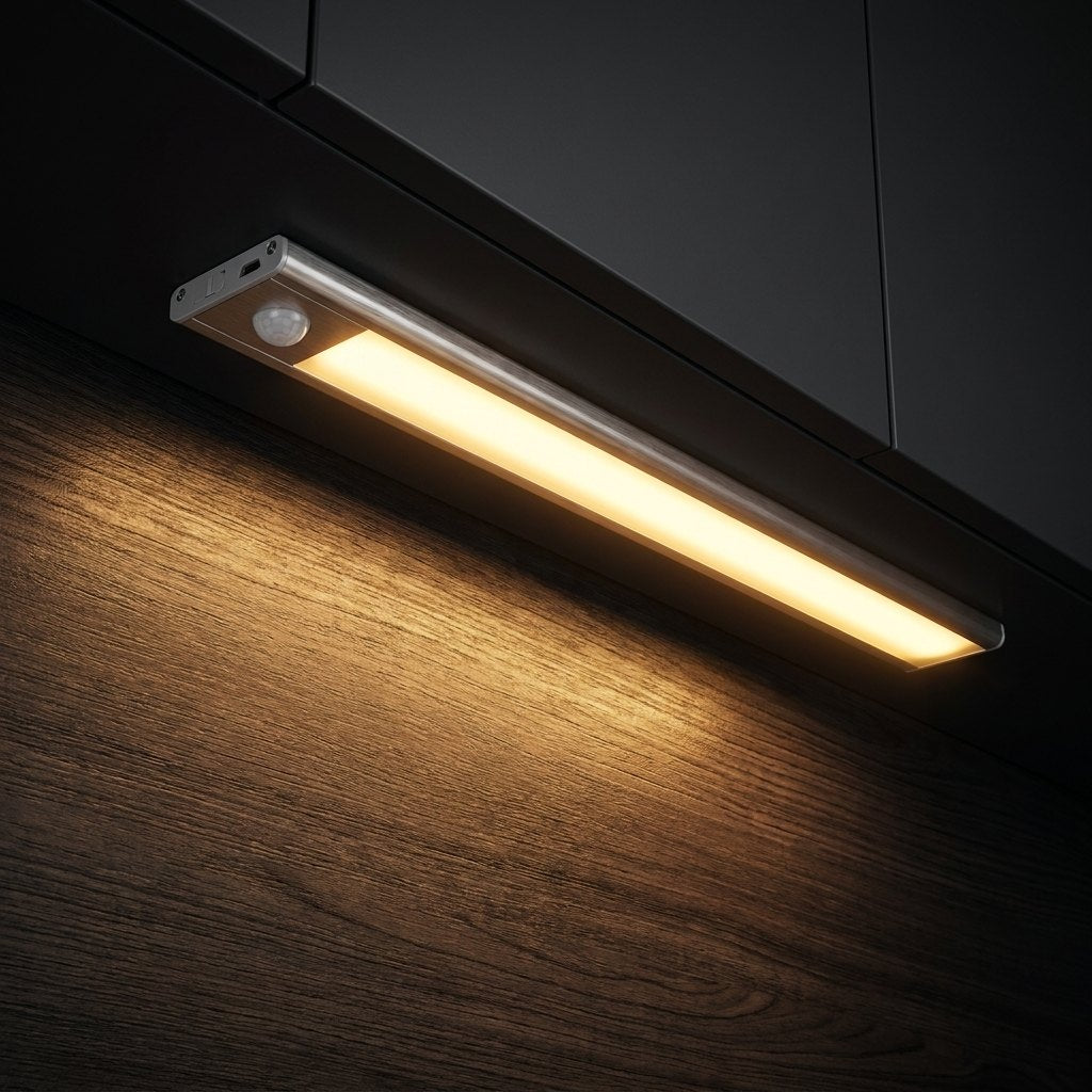Barra LED moderna LUMA con sensor de movimiento bajo mueble de cocina