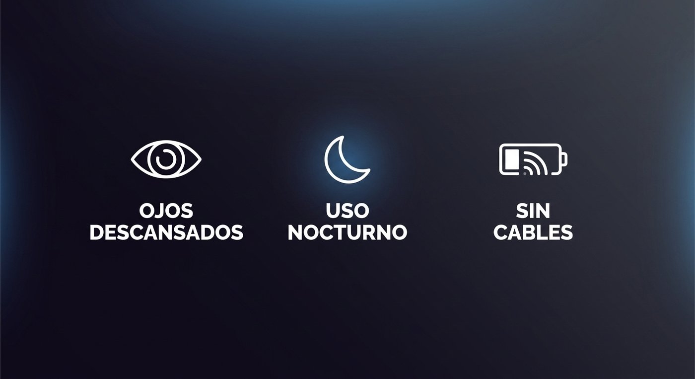 Beneficios Lumira alivio de fatiga ocular relajacion y descanso antes de dormir