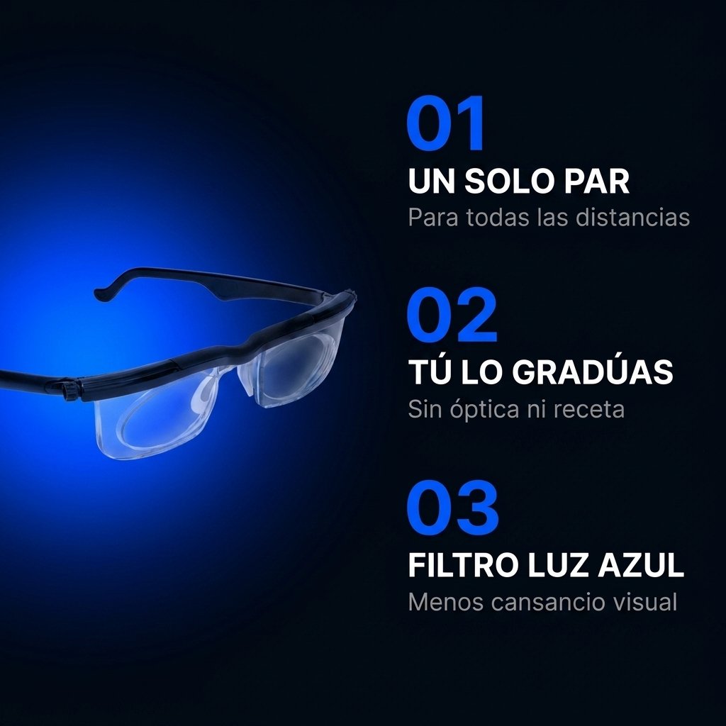 Beneficios LYNSES un solo par todas distancias tú lo gradúas filtro luz azul