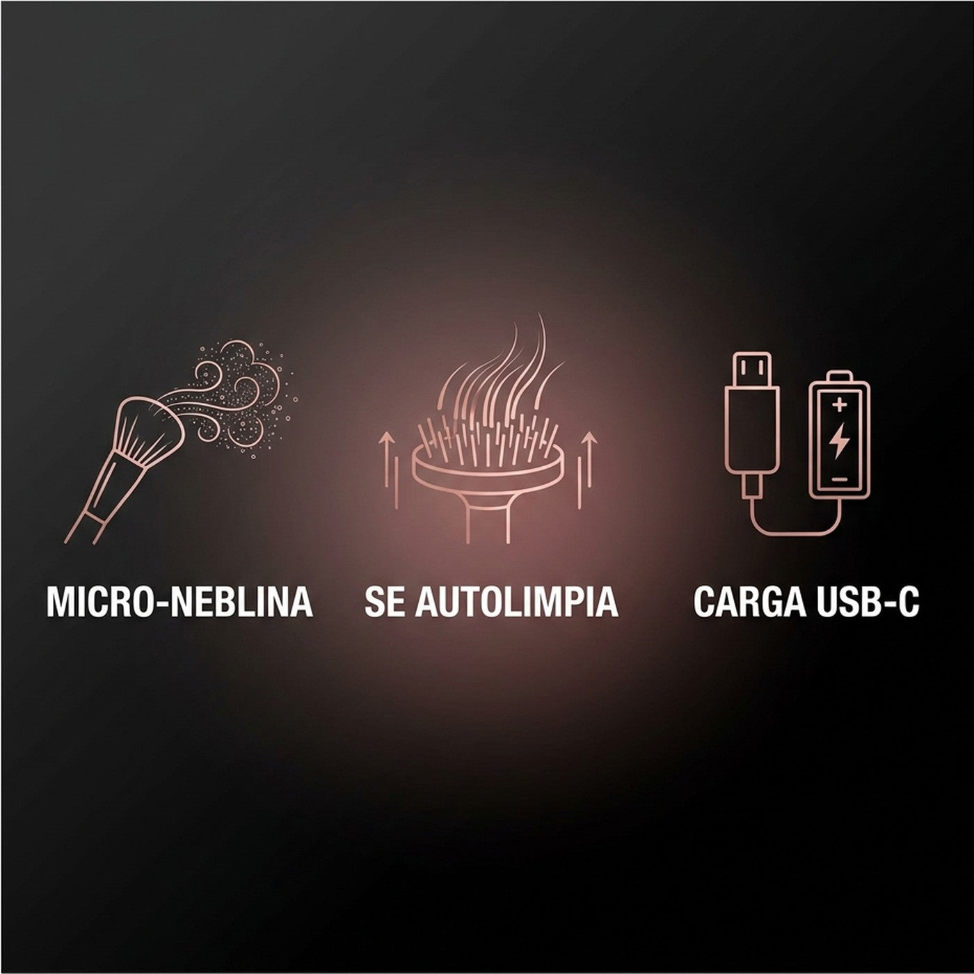 Micro-neblina, autolimpieza y carga USB-C