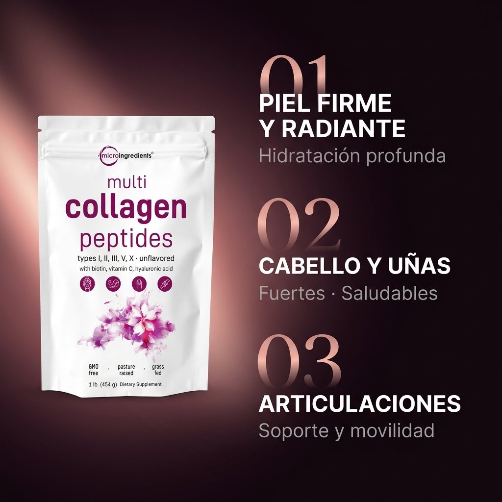 Beneficios piel firme cabello uñas articulaciones MULTICOLLAGEN PEPTIDES