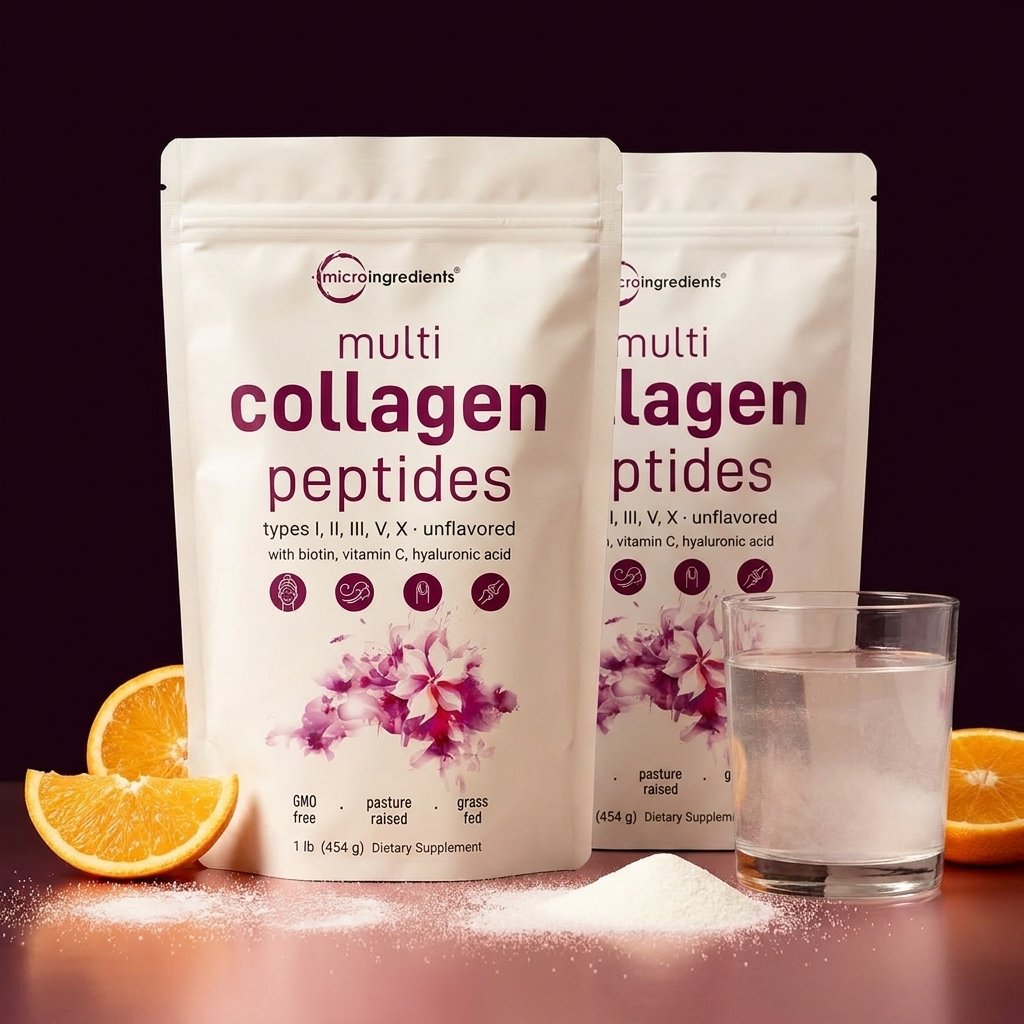 MULTICOLLAGEN PEPTIDES 454g sobres colágeno hidrolizado 5 tipos biotina vitamina C ácido hialurónico