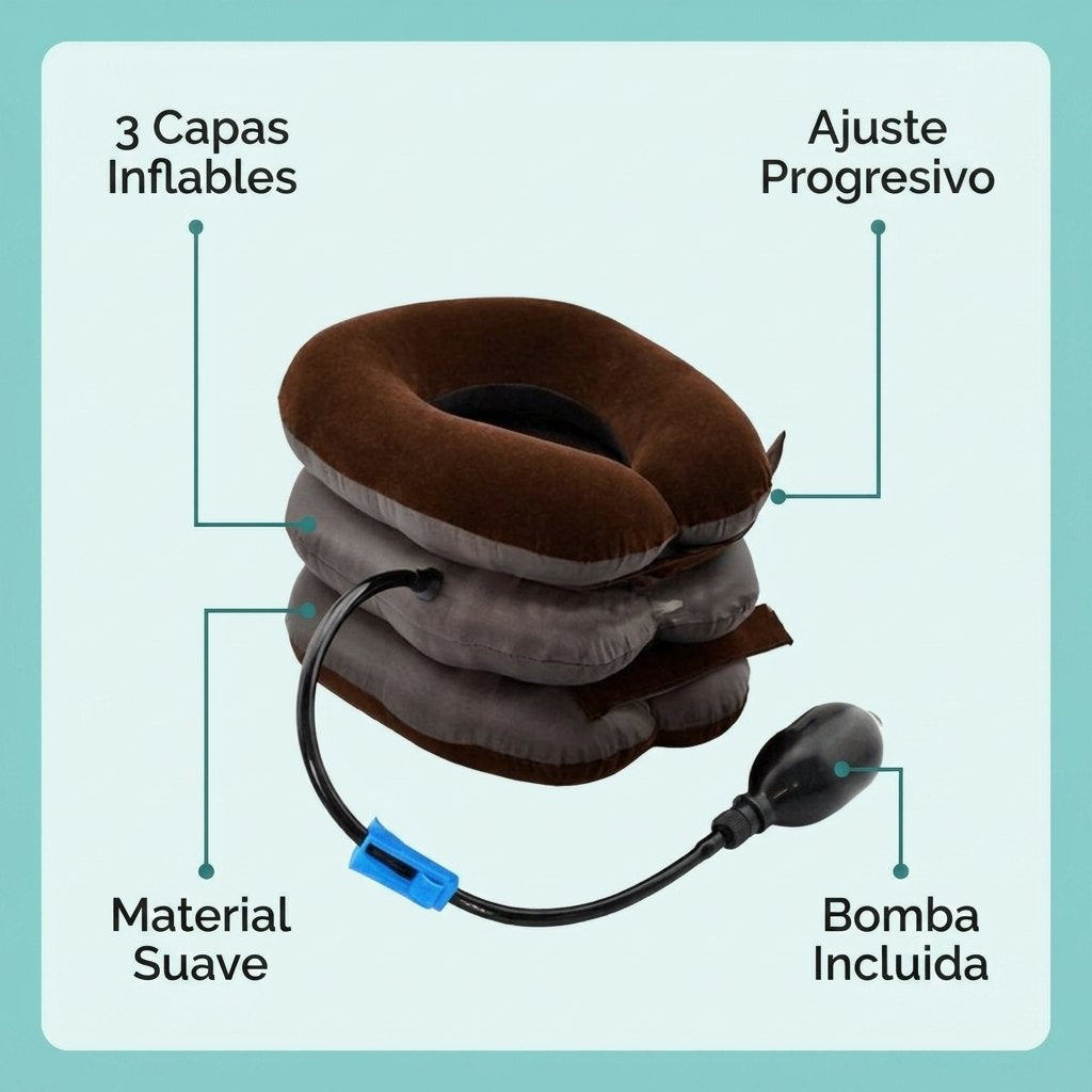 Caracteristicas NeckRelief 3 capas inflables ajuste progresivo material premium bomba incluida