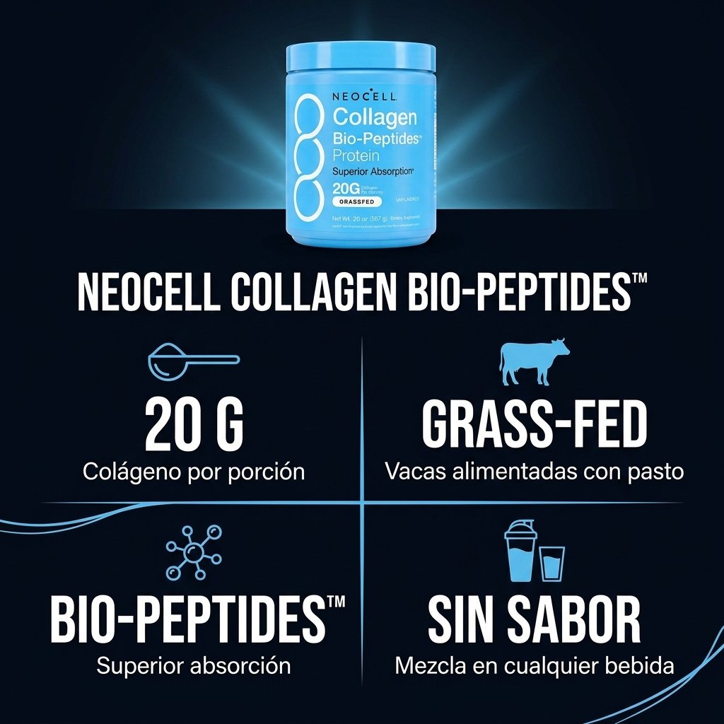 20g colágeno grass-fed Bio-Peptides superior absorción sin sabor NEOCELL 567g