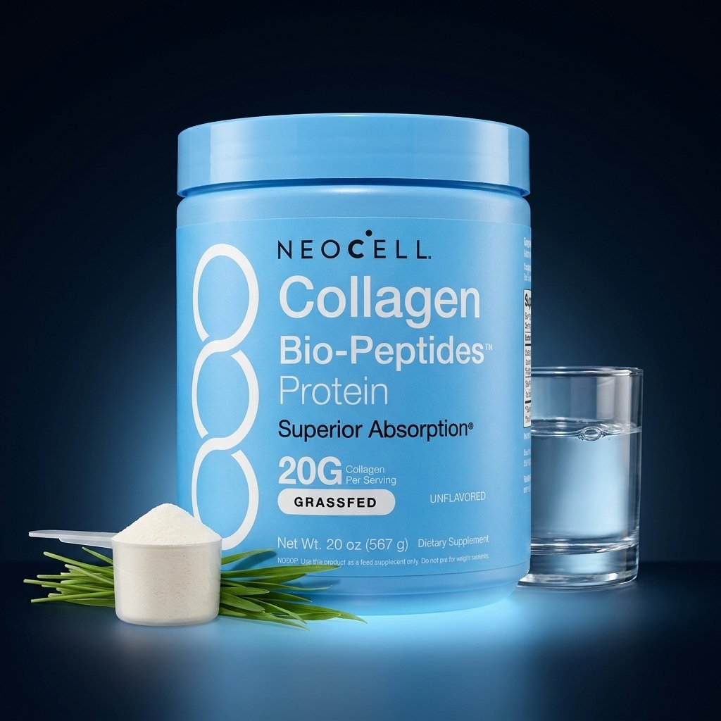 NEOCELL Collagen Bio-Peptides 567g tarro azul colágeno grass-fed 20g por porción sin sabor