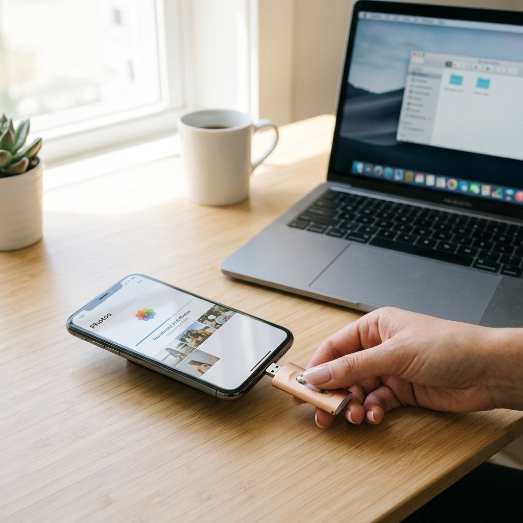 Transferencia de fotos desde iPhone con memoria NEXDRIVE