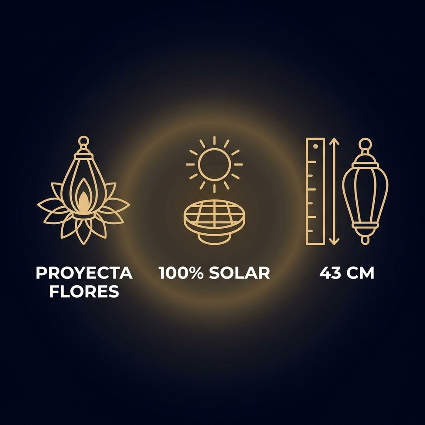 Proyecta flores, 100% solar y 43 cm de alto