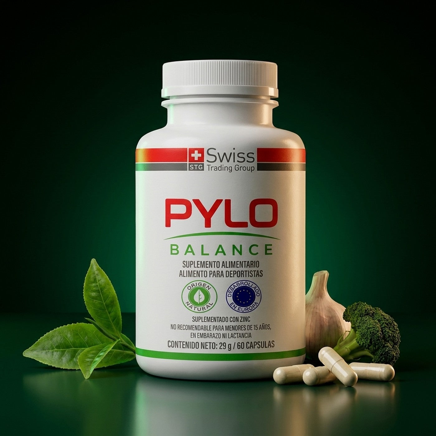 Pylo Balance suplemento digestivo, frasco de 60 capsulas