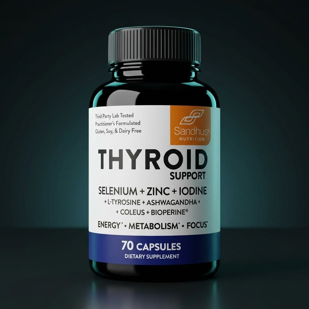Thyroid Support de Sandhus Nutrition, 70 capsulas con selenio zinc y yodo