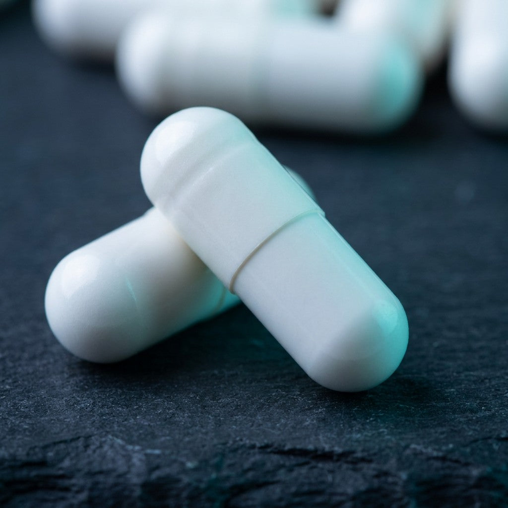 Detalle macro de las capsulas de Thyroid Support