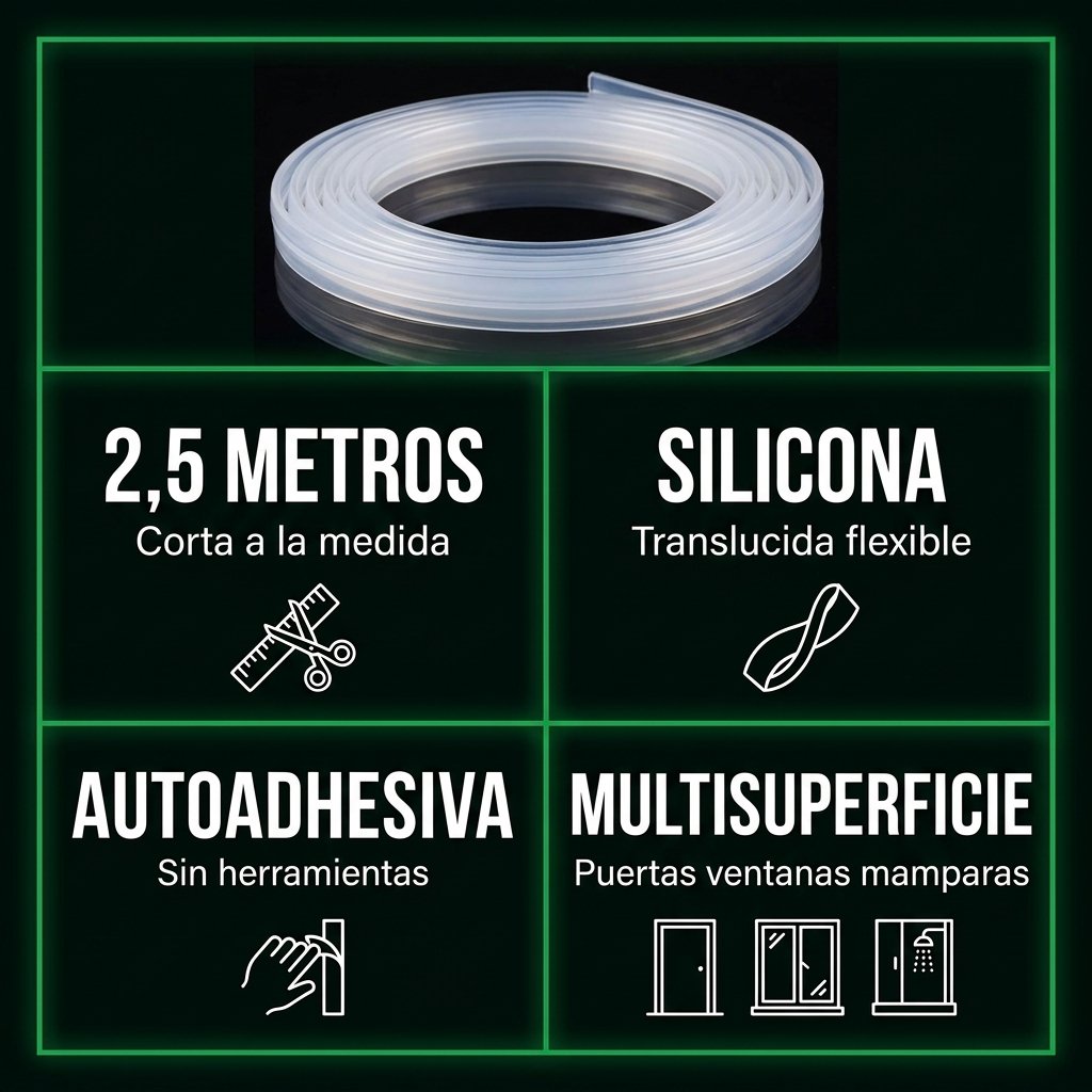 SealFix especificaciones 2.5 metros silicona translúcida corta a medida adhesivo premium