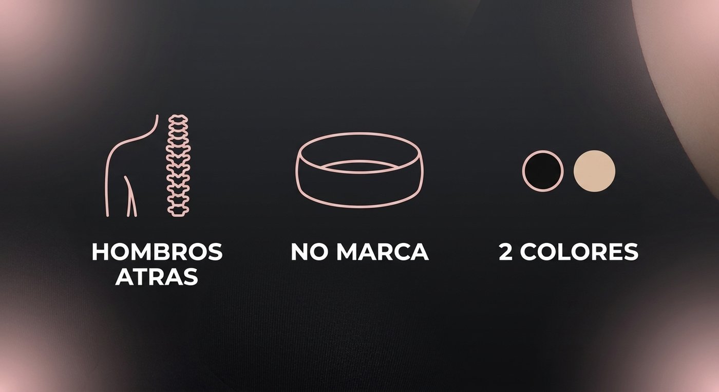Beneficios Vertia sin alambre broche frontal y espalda cruzada de soporte