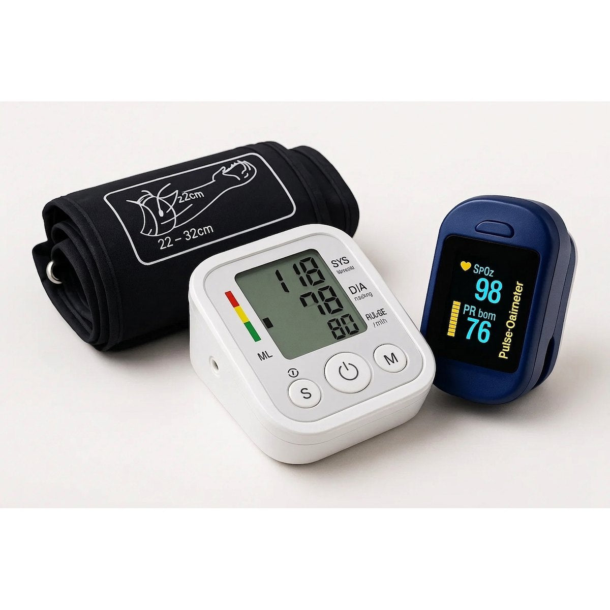 VitalPack combo tensiómetro brazo oxímetro dedo pack monitoreo salud hogar presión saturación oxígeno