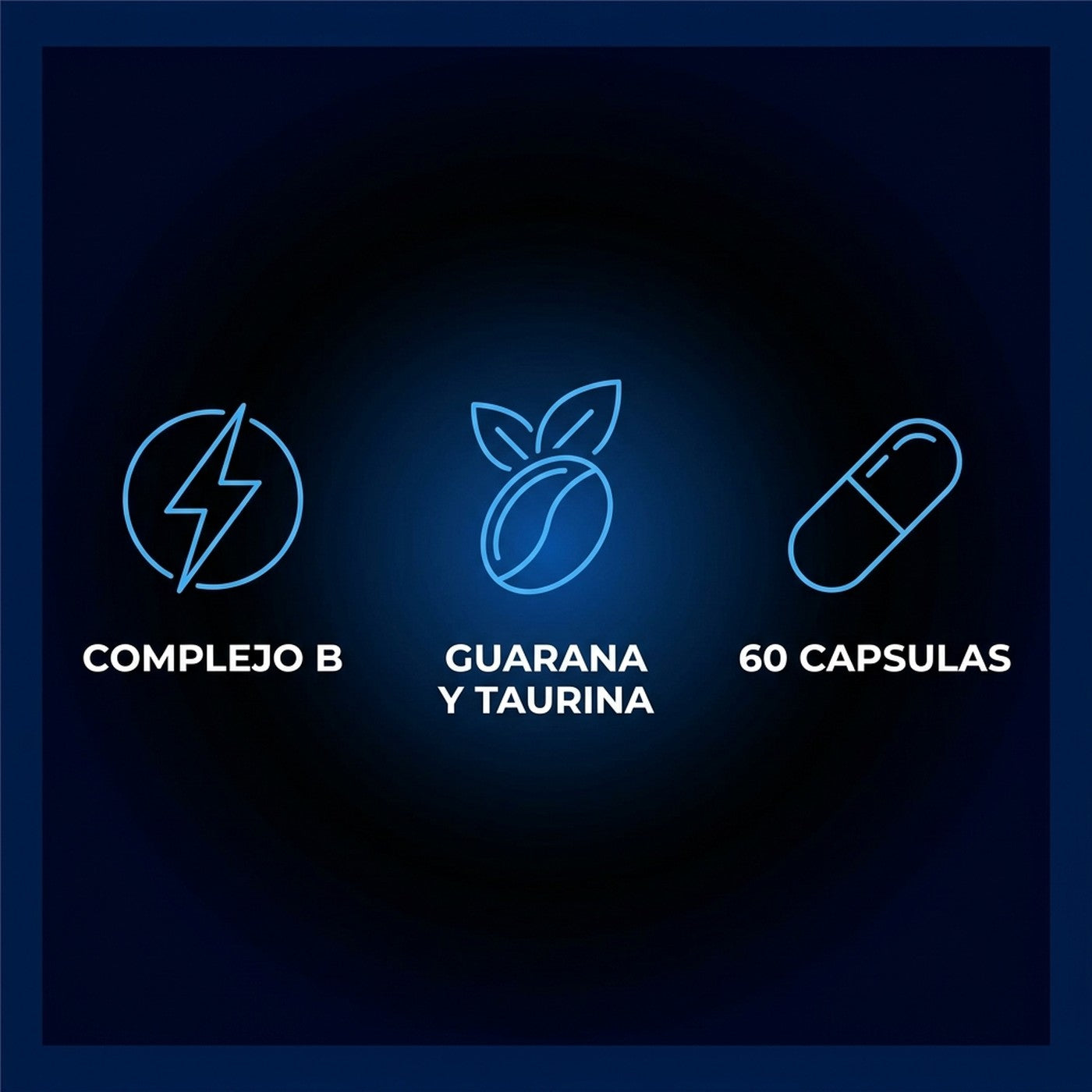 Complejo B, guarana y taurina, 60 capsulas
