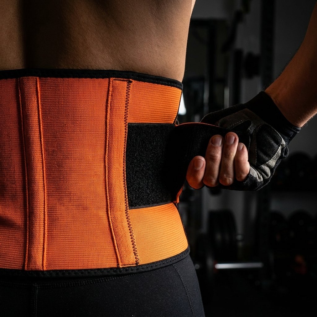 Detalle neopreno XPB textura velcro faja lumbar compresión soporte espalda ajuste